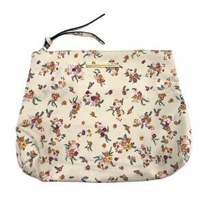 Steve Madden floral flower print cosmetic toiletry travel zip top tassel bag